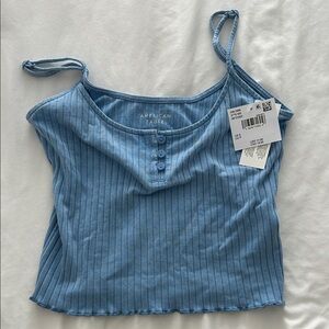 American Eagle Outfitters Blue Ribbed Tank Top